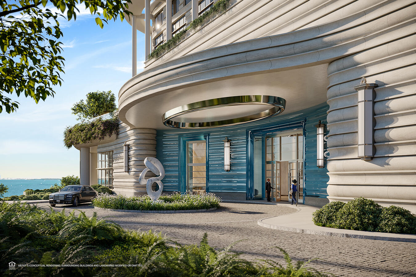 Porta de garagem na torre Astor